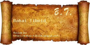 Bakai Tibold névjegykártya